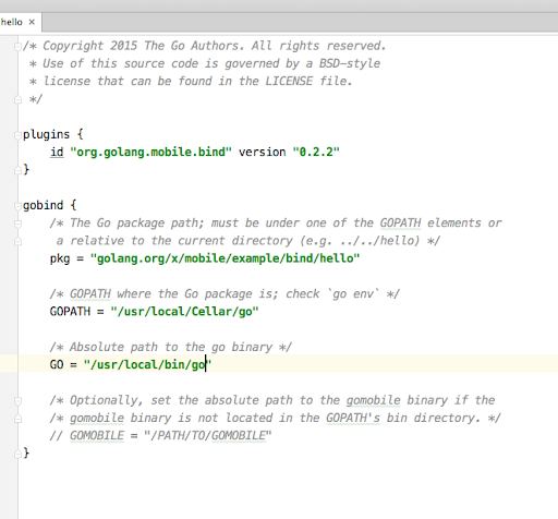 Go code example