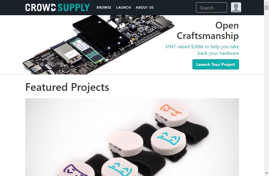 examples of crowdfunding websites: Crowdsupply