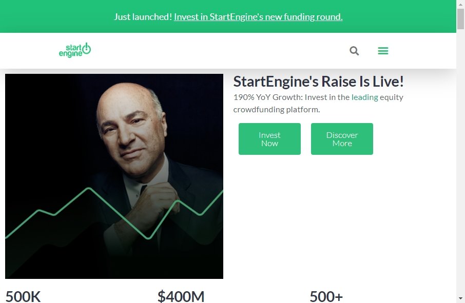 crowdfunding website example: startengine.com