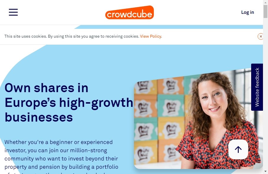 crowdfunding website homepage: crowdcube