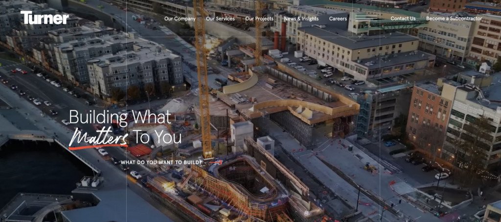 construction website examples - turner