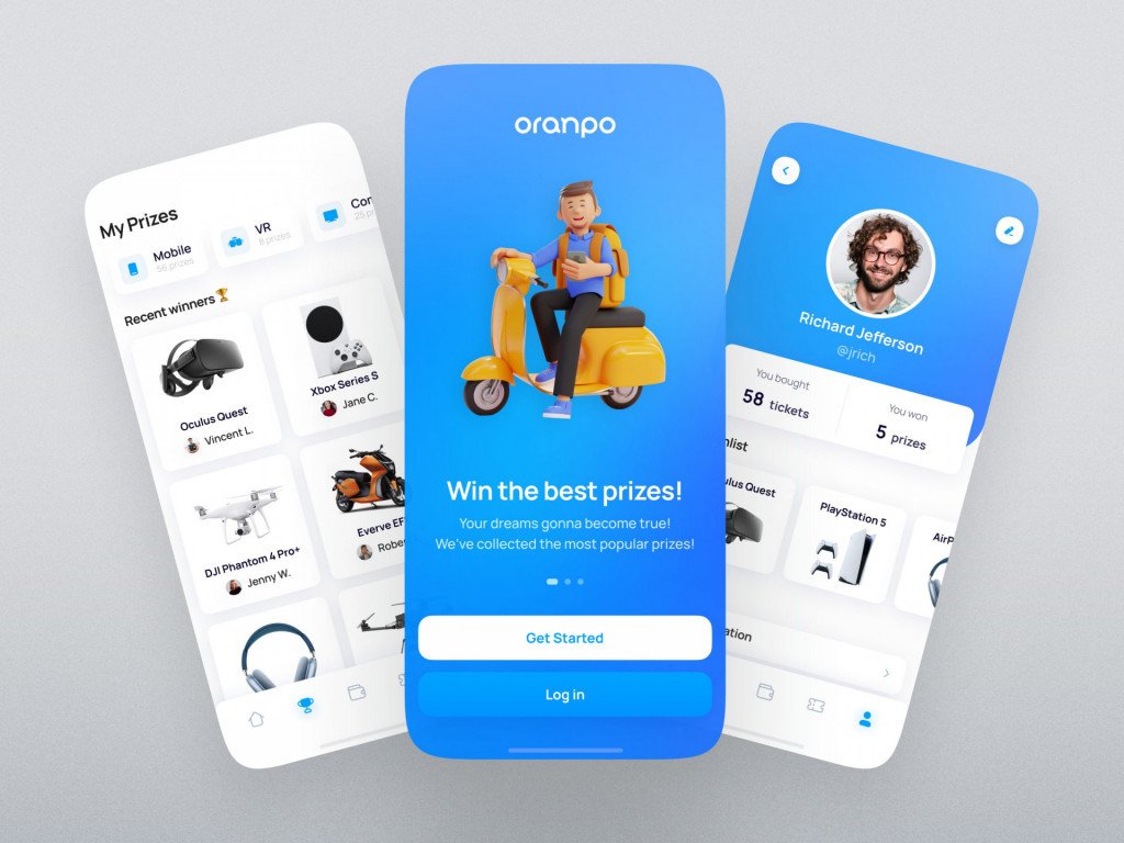 mobile menu design - card-based