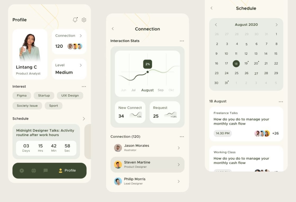 mobile application examples - social media app