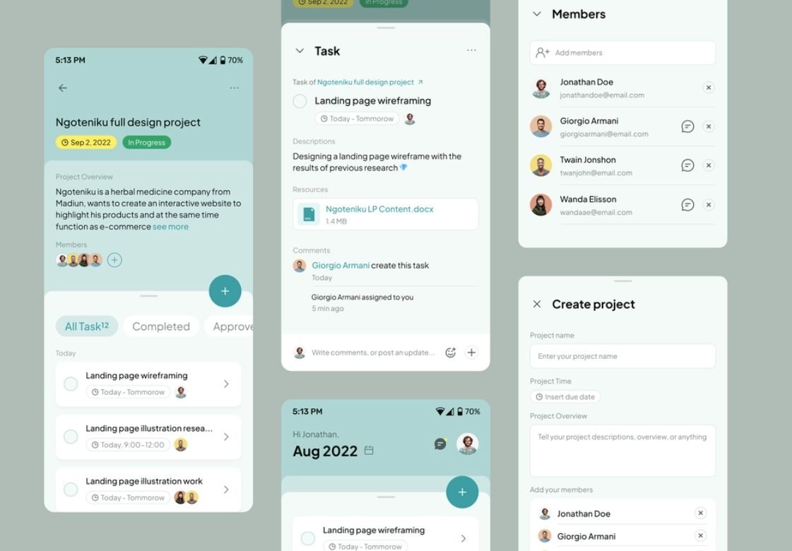 One-hand Project Management app