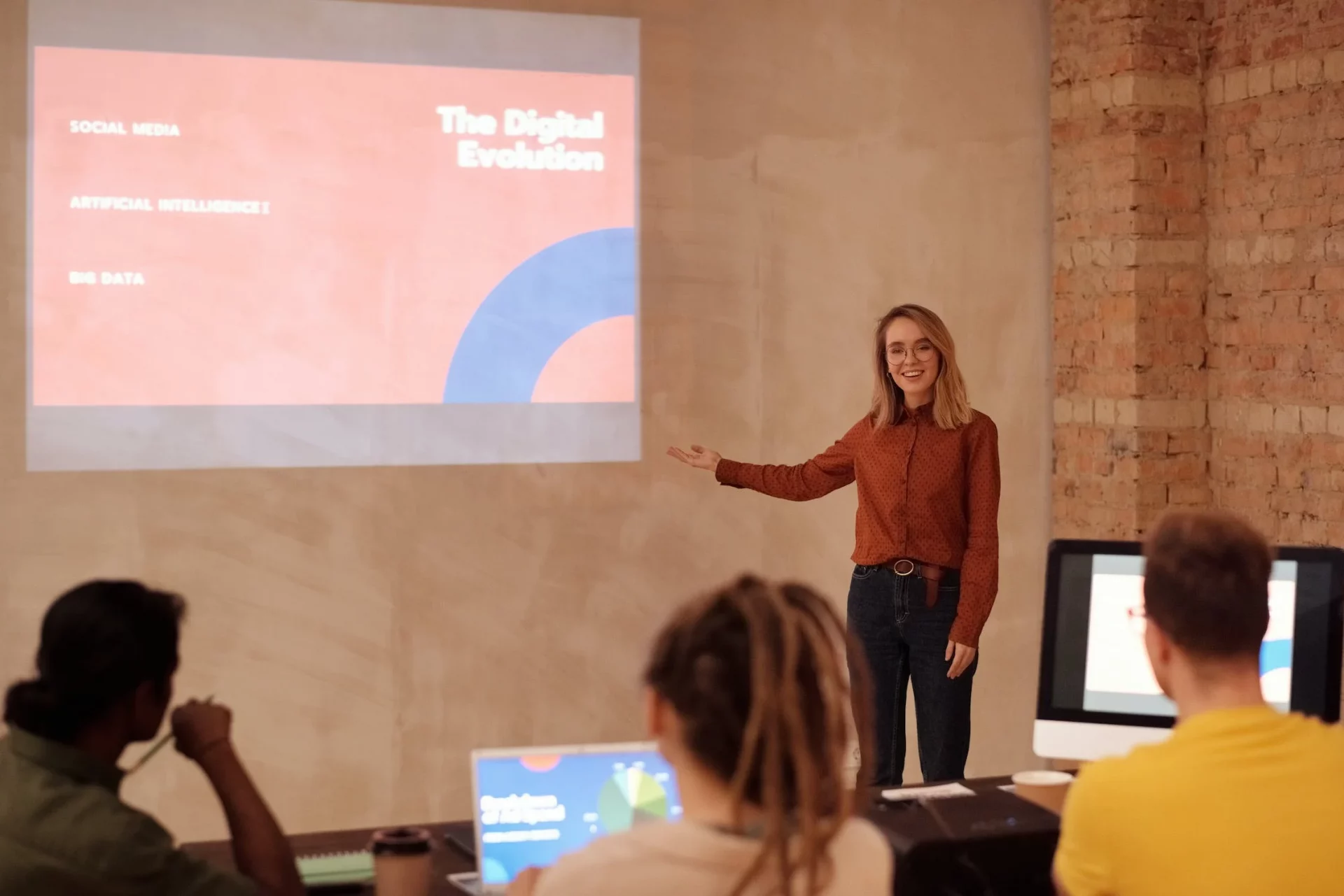 Consultant proposing innovative digital solutions for clients