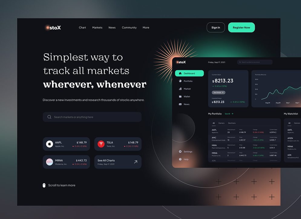 Stock Trading App Landing Page